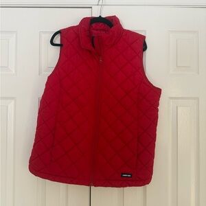 Lands' End Bright Red Quilted Puffer Vest